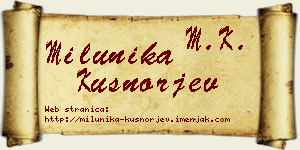 Milunika Kušnorjev vizit kartica